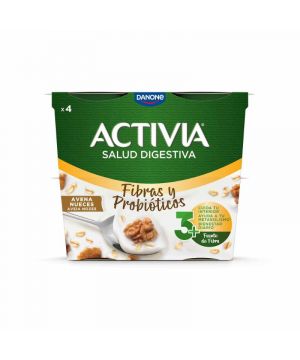 Yogur Activia Fibras Con Avena Y Nueces P-4 Unds X 115 Grs