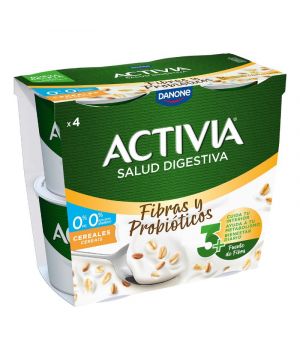 Yogur Activia 0% Fibras Con Cereales Pack 4 Unds X 115 Grs