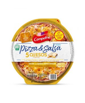 Pizza Campofrio 5 Quesos Masa Fina Con Salsa 365 Grs