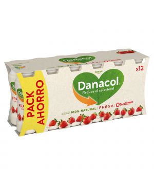 Yogur Danone Danacol Liquido Fresa Pack 12 Und X 100 Grs