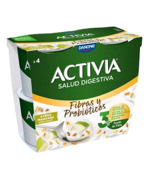 Yogur Activia Fibras Avena Y Manzana P-4 Unds X 115 Grs