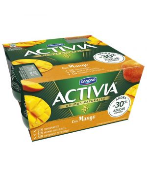 Yogur Danone Activia Con Mango Pack-4 X 120 Grs