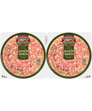 Pizza Tarradellas Jamon/Queso Pack 2 Unds 440 Grs