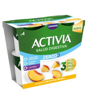 Yogur Danone Activia Triple 0% Melocoton Pack-4 X 120 Grs