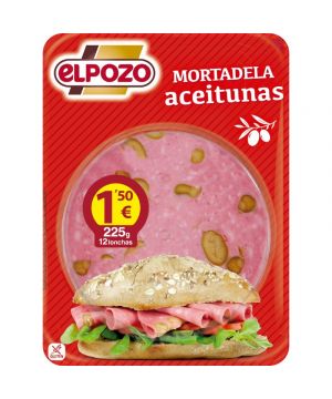 Mortadela Siciliana Con Aceitunas Elpozo Lonchas 225 Grs