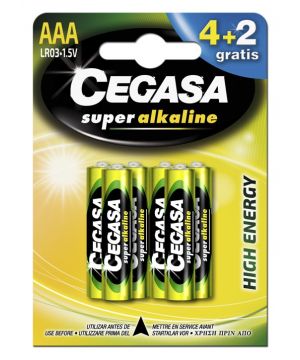 Pila Cegasa S.alcalina Lr03 Pack 4 Unds + 2 Unds