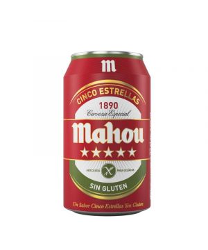 Cerveza Mahou 5 Estrellas Sin Gluten Lata 33 Cl.