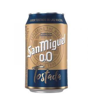 Cerveza San Miguel 0,0% Tostada Lata 33 Cl.