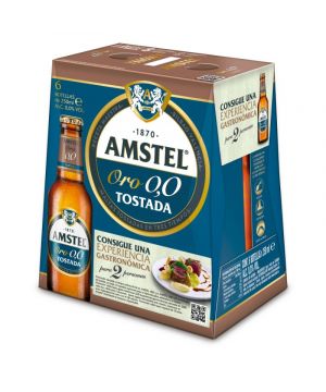 Cerveza Amstel Oro 0,0% Tostada Botellin Pack-6 X 25 Cl.