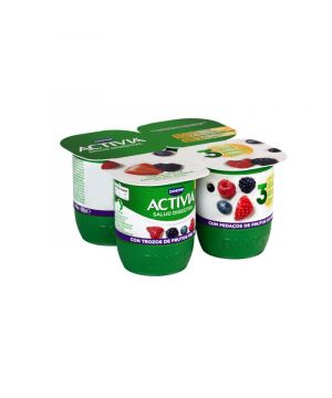 Yogur Danone Activia Con Frutos Del Bosque Pack-4X120 Grs