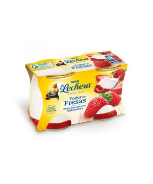 Yogur La Lechera Con Fresas Pack 2 X 125 Grs