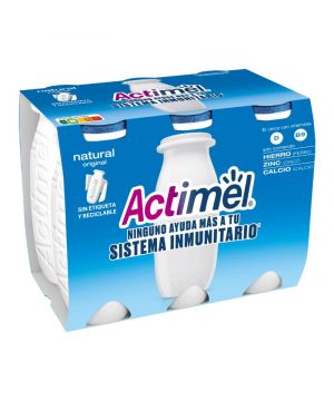 Yogur Danone Actimel Natural Pack 6 Unds X 100 Grs