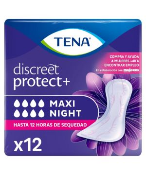 Compresa Tena Discreet Maxi Night 12 Unds.