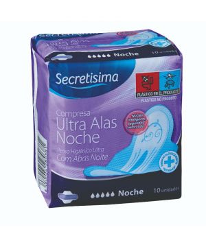 Compresa Secretisima Ultra Noche Con Alas 10 Unds