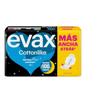 Compresa Evax Cottonlike Noche Alas 18 Unds