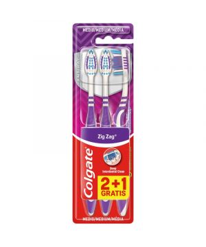 Cepillo Dental Colgate Zigzag Medio Pack 1 + 2 Unds