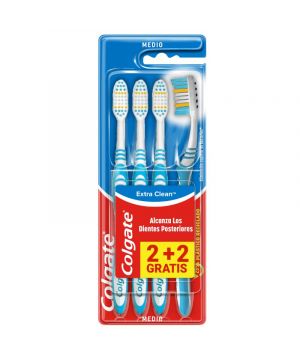 Cepillo Dental Colgate Extra Clean Pack 2 Unds + 2 Gratis