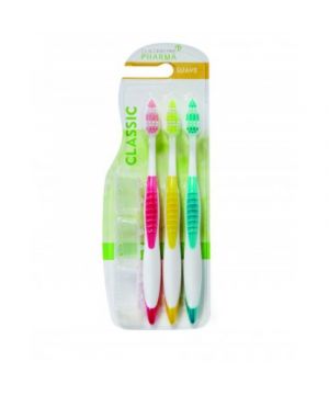 Cepillo Dental Centra Line Pharma Bimaterial Suave Pack 3 Un