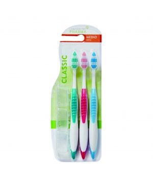 Cepillo Dental Centra Line Pharma Bimaterial Medio Pack 3 Un