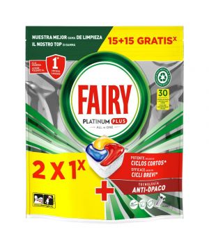 Detergente Fairy Platinum Plus Limon 15+15 Dosis