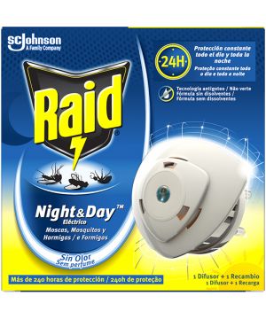 Insecticida Raid Night & Day Aparato + Recambio