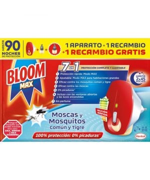 Insecticida Bloom Electrico Max Moscas Y Mosq. Aparato+Recam