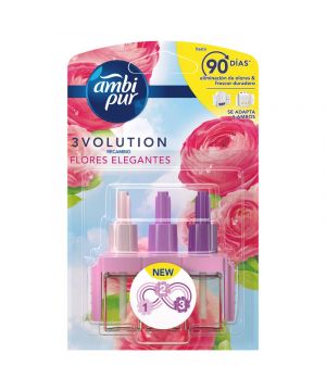 Ambientador Ambipur 3Volution Flores Elegantes Recambio 21Ml