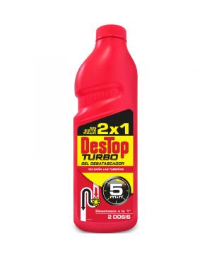 Desatascador Destop Turbo 500 Ml+500Ml Gratis.