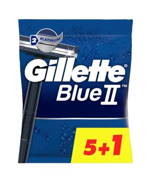 Maquinilla Gillette Blue Ii Fija 5 Unds + 1 Gratis