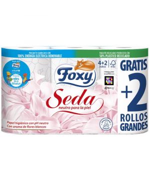 Papel Higienico Foxy Seda 3 Capas 4+2 Rollos