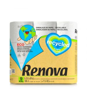 Papel Higienico Renova Recycled 3 Capas 9 Rollos