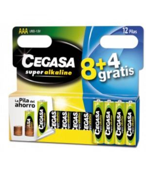 Pila Cegasa Super Alkaline Lr03 Pack 8 Unds + 4