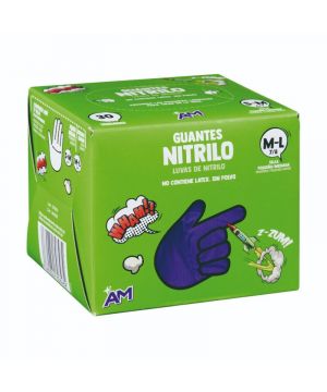 Guante Am Nitrilo Talla M-L 30 Unds.