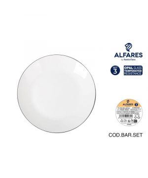Set 3 Platos Llanos Negro Alfares