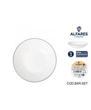 Set 3 Platos Hondos Negro Alfares