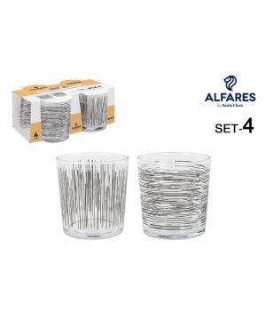 Set 4 Vasos Pinta Alfares 345 Cc