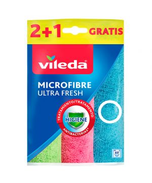 Bayeta Vileda Microfibras Ultrafresh Pack 2 + 1 Unds