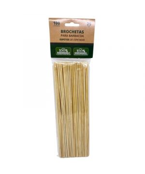 Brochetas Para Barbacoa 100% Biodegradables 25 Cm 100 Und.