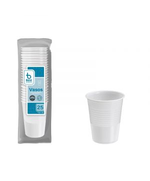 Vaso Best Blanco Reutilizable 200 Cl., Bolsa 25 Und.