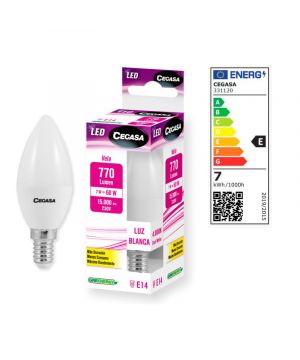 Lampara Cegasa Led Esferica 7W E14 4000K Luz Blanca