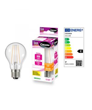 Lampara Cegasa Led Fil Estandar 7W E27 806 Lm Calida