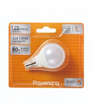 Bombilla Powerking Led Esferica 5,5w E14 Calida 470 Lumenes