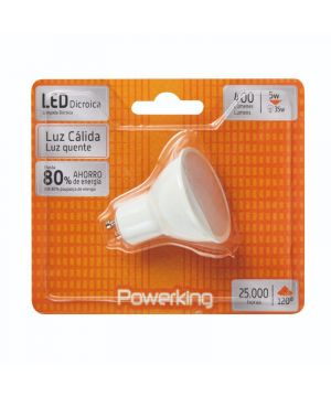 Bombilla Powerking Led Dicroica 5,5w Gu10 Calida 470 Lumenes